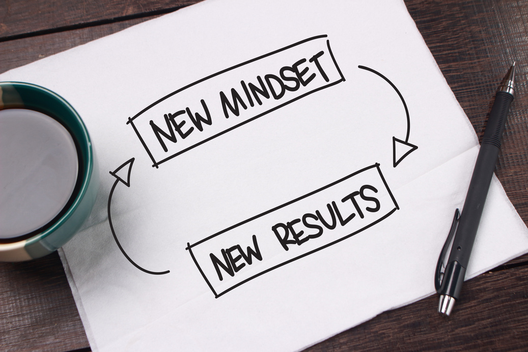 Self Development Motivational Words Quotes Concept, New Mindset Result